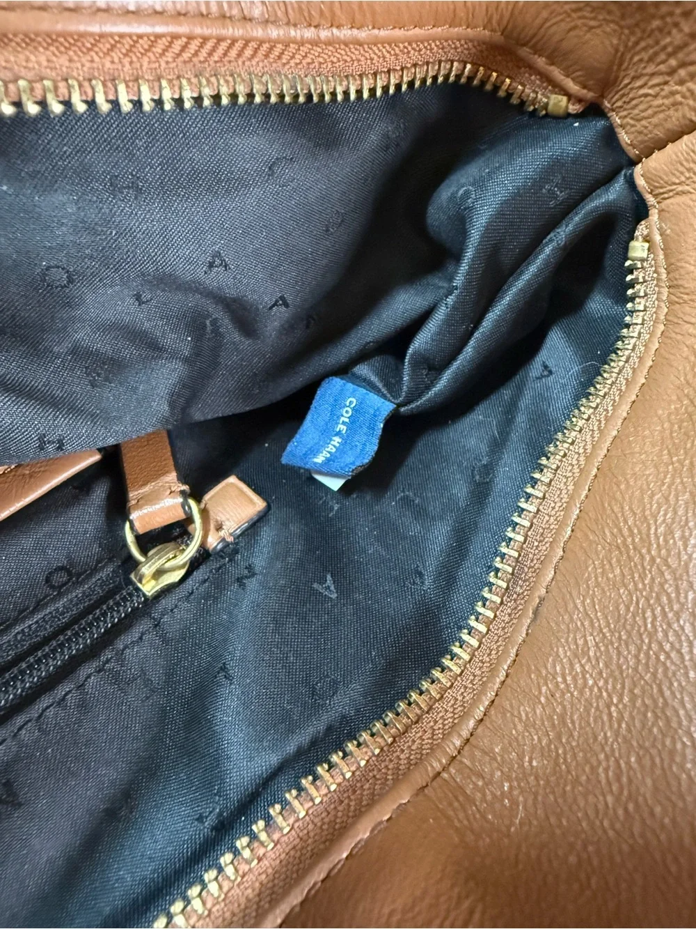 Brown Woven Leather Cole Haan Large Tote Bag